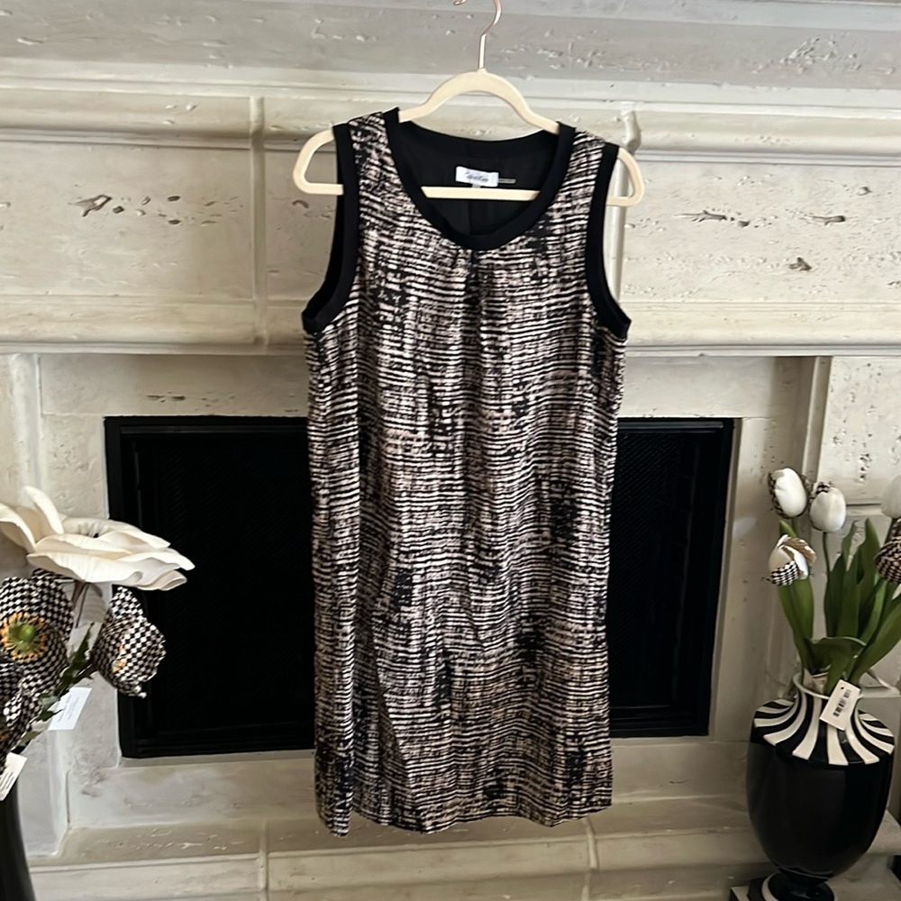 Calvin Klein sleeveless chiffon dress